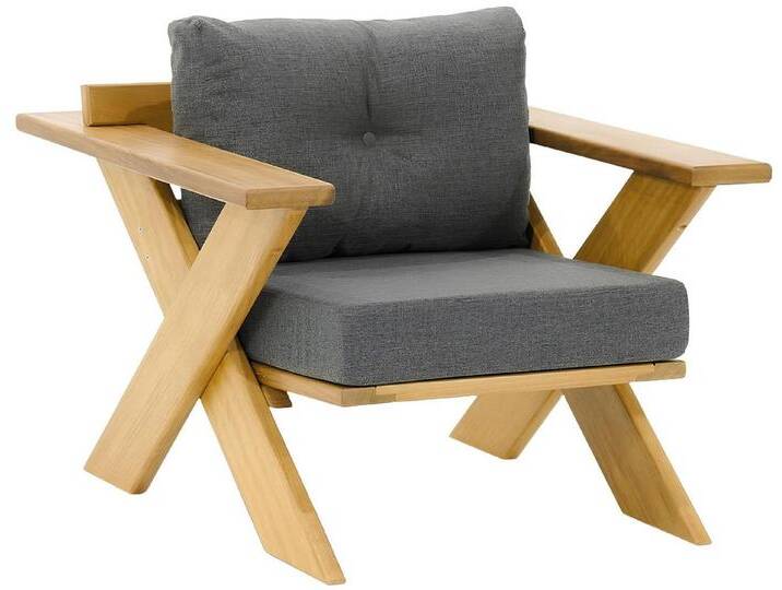 Xlmoebel Gartensessel Designer-Sessel mit einem Gestell aus hellem Beige und edlen (Sessel), Hergestellt in Europa, braun grau von OTTO