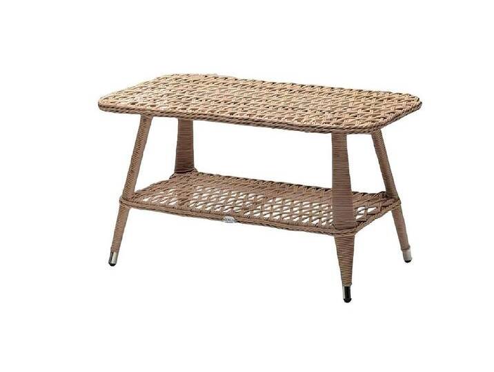 Xlmoebel Gartentisch Hochwertiger Design-Rattan-Beistelltisch für luxuriöse Terrassen (Couchtisch), Hergestellt in Europa, beige von OTTO