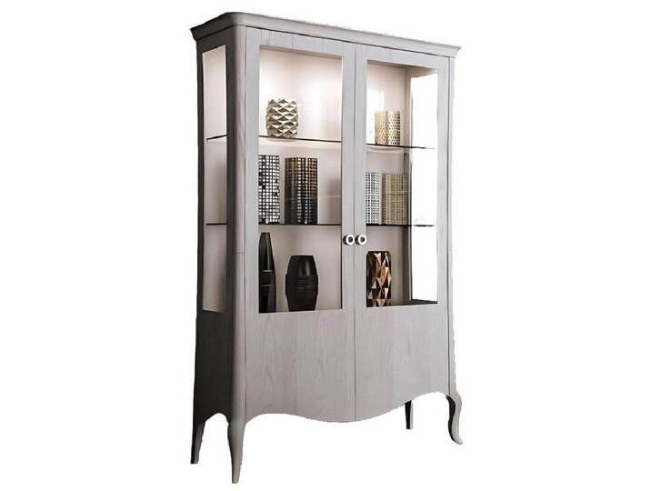 Xlmoebel Glasvitrine Wohnzimmer Glasvitrine Esszimmer Holzmöbel Sideboard (Vitrine) Hergestellt in Italy, weiß von OTTO