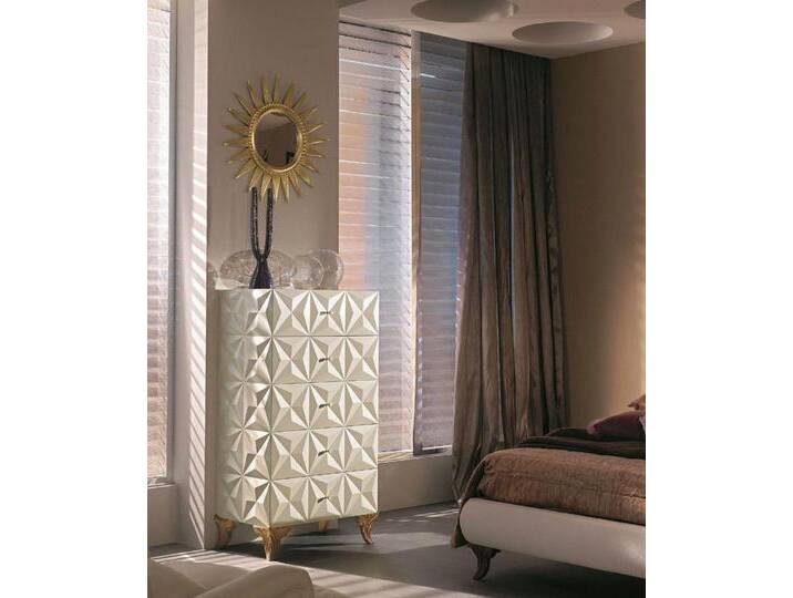 Xlmoebel Hochkommode Holzmöbel-Set aus Italien mit Kommode, Regal, Konsole und Spiegel, (2 St., Kommode + Spiegel), Hergestellt in Europa, weiß von OTTO