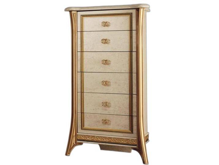 Xlmoebel Kommode Sideboard im Barock Design Schrank elegante Kommode (Kommode), Hergestellt in Italy, beige weiß von elegante