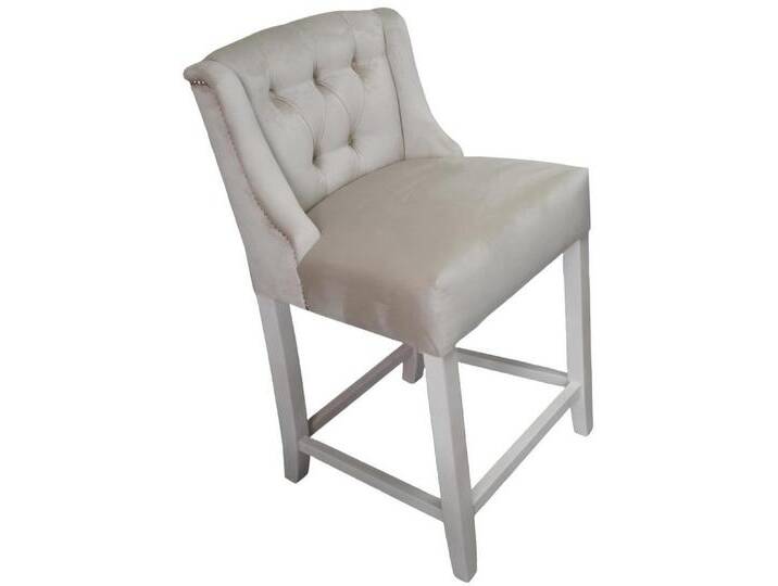 Xlmoebel Hocker Barhocker Barstuhl aus Samtstoff im Design, 2er Set Tresenstühle (2x Barhocker), Hergestellt in Europa, grau von OTTO