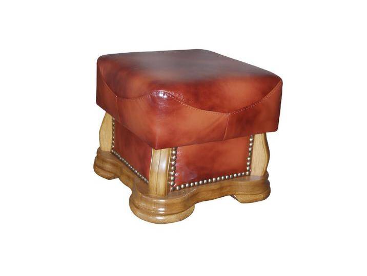 Xlmoebel Hocker Neu Designer XXL Fußhocker Club Lounge Sitzhocker aus Leder und Textil (Hocker 4062292181412), Hergestellt in Europa, braun von OTTO