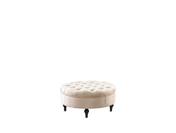 Xlmoebel Hocker Neuer runder Chesterfield-Polsterhocker Fußhocker Ottomane Sofa (Hocker), Hergestellt in Europa, weiß von OTTO