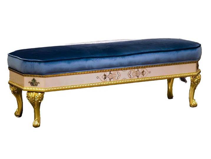 Xlmoebel Hocker Polsterhocker in eleganter Gestaltung mit gepolsterter Sitzfläche (Hocker), Hergestellt in Europa, blau von OTTO