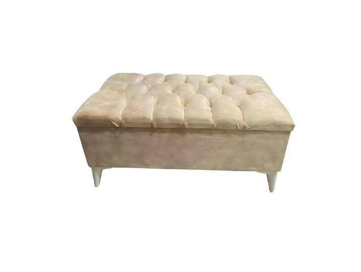 Xlmoebel Hocker Stilvolles Sitzmöbel mit Polsterung und Textilbezug: Chaiselongue (1 St., Hocker), Hergestellt in Europa, beige von OTTO
