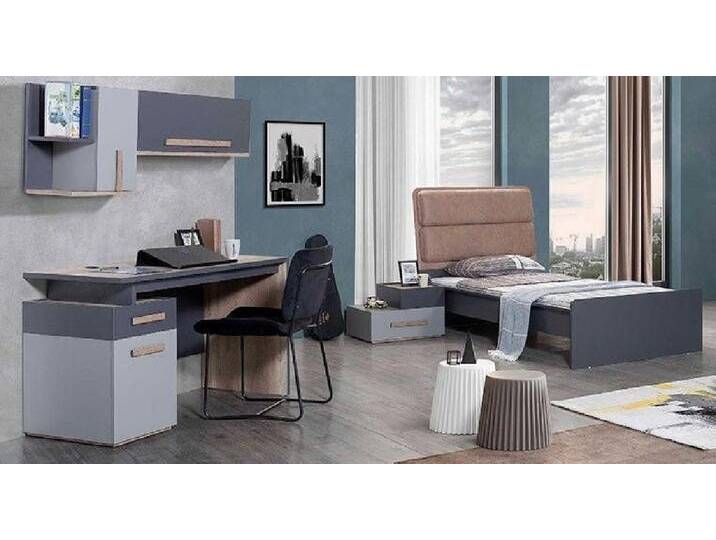 Xlmoebel Jugendzimmer-Set Jugendzimmer Möbel Komplett-Set Bett und Nachttisch Modernes Design, (Bett), Hergestellt in Europa, blau von OTTO