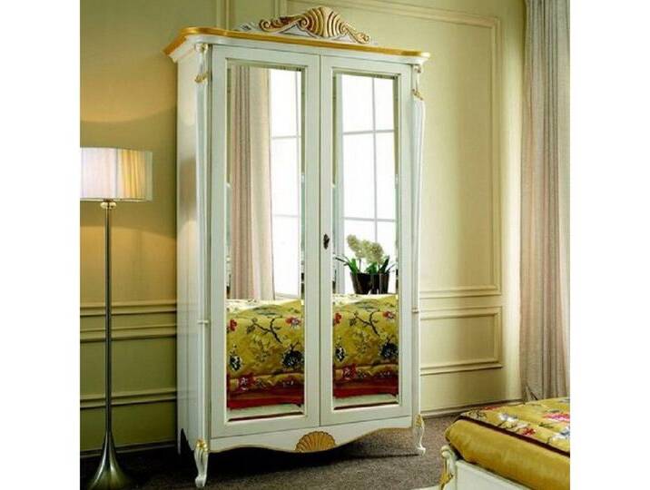 Xlmoebel Kleiderschrank Traditionelle Möbel Spiegel Schrank Holzschrank Schränke Sideboard (Kleiderschrank) Hergestellt in Europa, weiß von OTTO