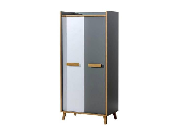 Xlmoebel Kleiderschrank Zeitgemäßer Holz-Kleiderschrank für Kinder und Jugendzimmer (Kleiderschrank) Hergestellt in Europa, grau von OTTO