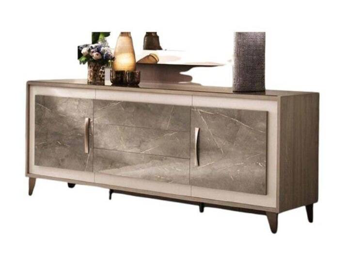 Xlmoebel Sideboard Anrichte Holz Vitrine Kommode Buffet Schrank Luxus Möbel (Kombikommode), Hergestellt in Italy, braun von OTTO