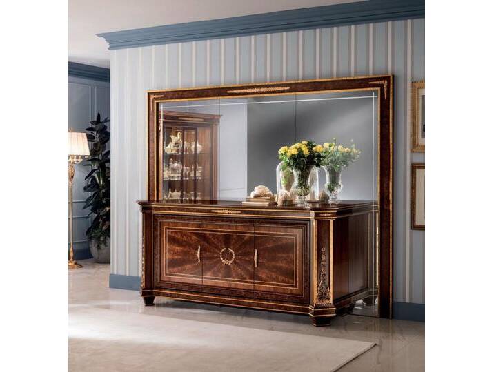 Xlmoebel Kommode Buffet Kommode Wohnzimmer Wandschrank + Spiegel Italienische Möbel XXL (2 St., Kommode mit Spiegel), Hergestellt in Europa, braun von OTTO