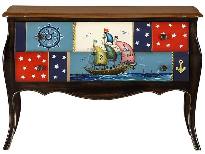 Xlmoebel Schubkastenkommode Design Schrank im Antik-Stil mit Anrichte, Regalen und Kommoden (Kommode), Hergestellt in Europa, braun von OTTO