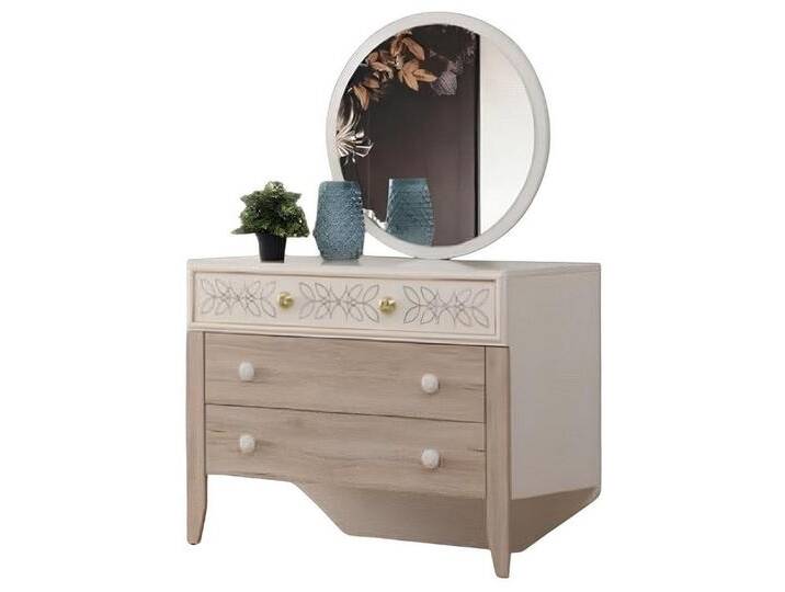 Xlmoebel Kommode Komplettmöbel-Set mit Spiegel, Schminktisch, Konsole und Holzkommoden (Kommode + Spiegel), Hergestellt in Europa, beige von OTTO