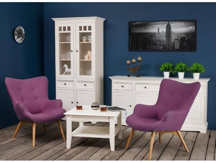 Xlmoebel Wohnzimmer-Set Landhaus-Stil Möbel Set mit Vitrine und Kommode aus Holz, (2-tlg. Set(Kommode + Vitrine), Hergestellt in Europa, weiß von OTTO