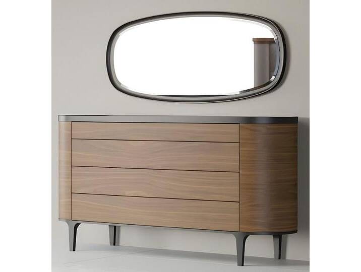 Xlmoebel Schubkastenkommode Neu Luxuriöser Schrank mit Spiegel im modernen Stil (2 St., Kommode mit Spiegel), Hergestellt in Europa, braun von OTTO
