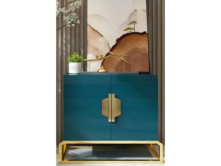 Xlmoebel Kommode Neue Luxus-Kommode in edlem Design aus Edelstahl mit Regal und Konsole (1 St., Kommode), Hergestellt in Europa, grün von OTTO