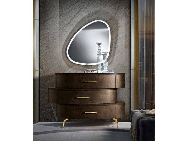 Xlmoebel Kommode Schlafzimmerschrank mit Spiegel Holzdesign in modernem Braun - Set (Set Kommode mit Spiegel), Hergestellt in Europa, braun von OTTO