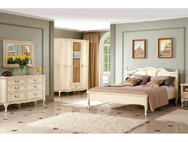 Xlmoebel Komplettschlafzimmer Möbel-Set für das Schlafzimmer mit Bett, Kommode, Kleiderschrank, (6-tlg., Bett + 2 Nachttische + Kommode+ Spiegel + + Kleiderschrank) von OTTO