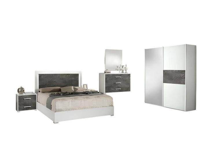 Xlmoebel Komplettschlafzimmer Schlafzimmer Bett Nachttische Kleiderschrank Kommode Spiegel Set 6tlg., (6-tlg., Bett/2x Nachttische/Kleiderschrank/Kommode/Spiegel) von OTTO