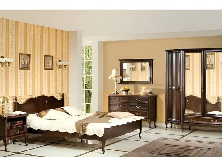 Xlmoebel Komplettschlafzimmer Vollständiges Schlafzimmer-Set im italienischen Design mit Bett, (6-tlg., Bett + 2x Nachttische + Kleiderschrank + Kommode + Spiegel) von OTTO