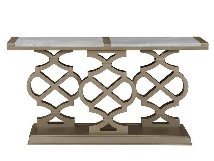 Xlmoebel Konsolentisch Design Holztisch Konsole Luxuriöses Sideboard - Neuartiger (1-St., Konsolentisch), Hergestellt in Europa, goldfarben von OTTO