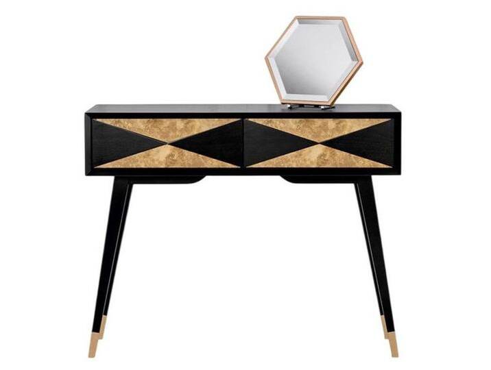 Xlmoebel Konsolentisch Moderne Luxus Gold Design Holz Konsole Tisch für die Konsole (1-St., Konsole), Hergestellt in Europa, schwarz von OTTO