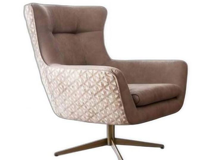 Xlmoebel Loungesessel Drehbarer Lounge-Sessel mit gepolsterter Rückenlehne (1-St., Ohrensessel), Hergestellt in Europa, beige von OTTO