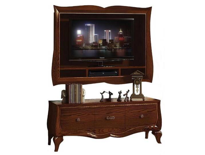 Xlmoebel Lowboard Fernsehschrank aus Holz im klassischen Kommoden-Design neu (RTV), Hergestellt in Italy, braun von OTTO