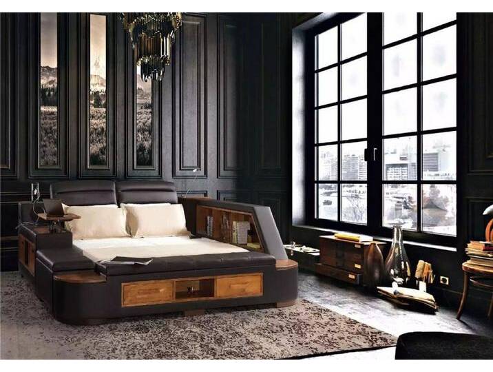 Xlmoebel Multimediabett Vielseitiges Bett Doppelbett Zeitgemäßes Bettgestell Hotelbetten Neu (1-tlg., Bett), Hergestellt in Europa, grau, 180 x 200 cm von OTTO