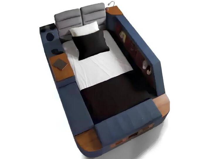 Xlmoebel Polsterbett Vielseitiges Doppelbett Modernes Rahmenbett 180 x 200cm (1-tlg), Hergestellt in Europa, blau von OTTO