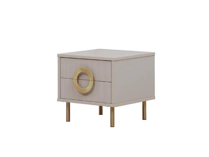 Xlmoebel Nachttisch Beiger Nachttisch mit 2 Schubladen von Designer für das Schlafzimmer (Nachttisch), Hergestellt in Europa, beige von OTTO