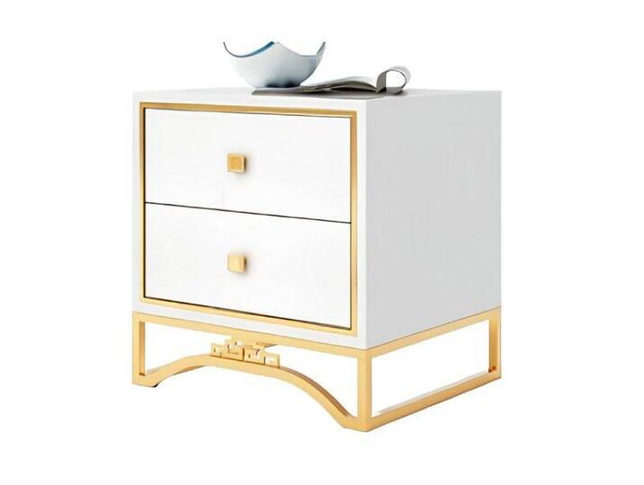 Xlmoebel Nachttisch Beistelltisch mit Schublade in Weiß Hochglanz für Sofa oder Bett (Nachttisch), Hergestellt in Europa, weiß von OTTO