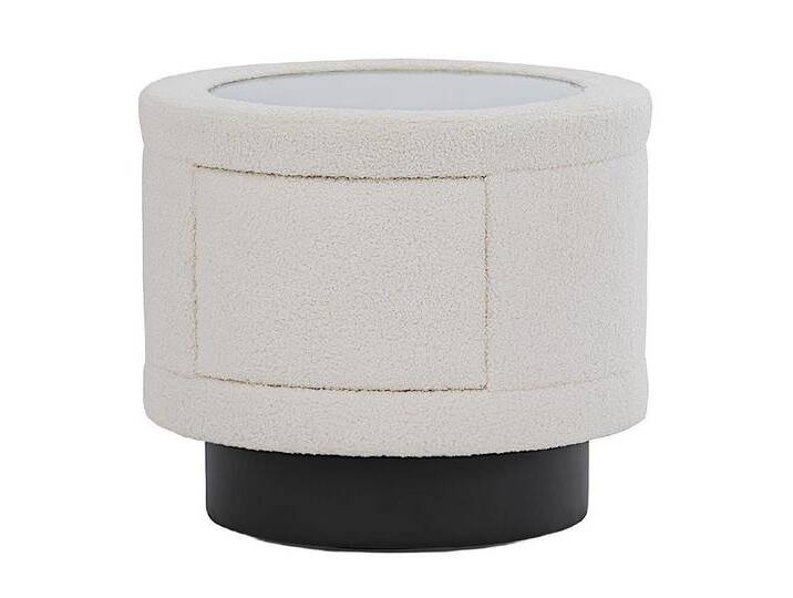 Xlmoebel Nachttisch Designer Nachttisch aus Holz mit Glasplatte für das Schlafzimmer (Nachttisch), Hergestellt in Europa, weiß von OTTO