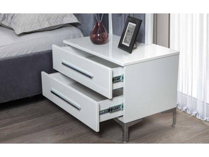 Xlmoebel Nachttisch Exklusiver Designer-Nachttisch aus weißem Holz für Schlafzimmermöbel (Nachttisch), Hergestellt in Europa, weiß von OTTO