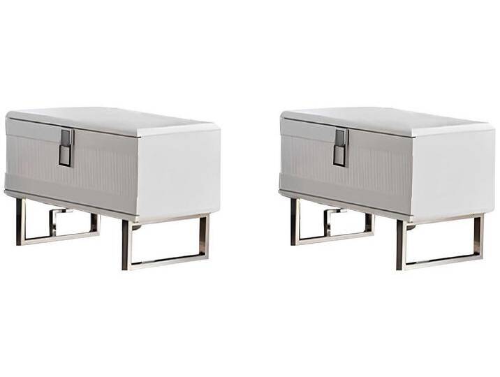 Xlmoebel Nachttisch Hochwertige Weiße Nachttische im Set von 2 Stück für das Designer (1-St., Set 2tlg Nachttische), Hergestellt in Europa, weiß von OTTO