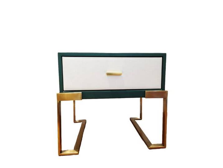 Xlmoebel Nachttisch Metallischer Glanz-Nachttisch-Konsole im Design für das Schlafzimmer (1-St., Nachttisch), Hergestellt in Europa, grün von OTTO