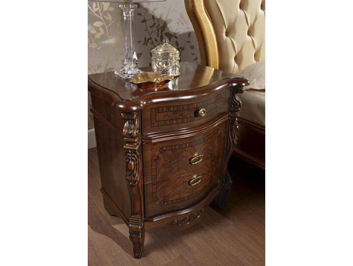 Xlmoebel Nachttisch Neuer Design-Nachttisch aus Naturholz mit Schubladen für das (2x Nachttisch), Hergestellt in Italy, braun von OTTO