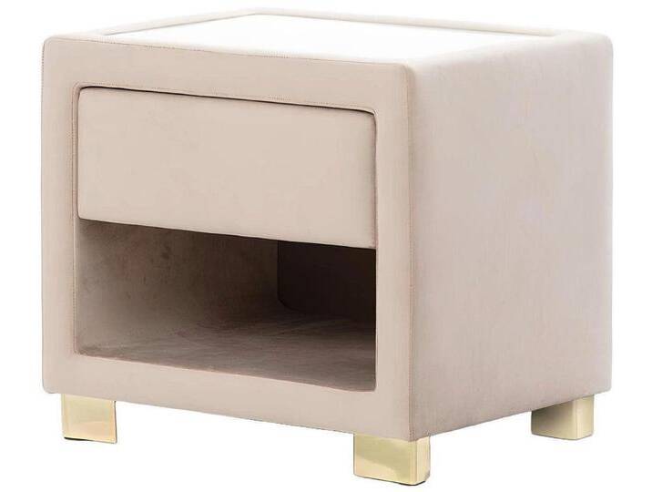 Xlmoebel Nachttisch Neuer Designer Nachttisch mit eckigem Holzgestell in Beige - Modernes (1-St., Nachttisch), Hergestellt in Europa, beige von OTTO