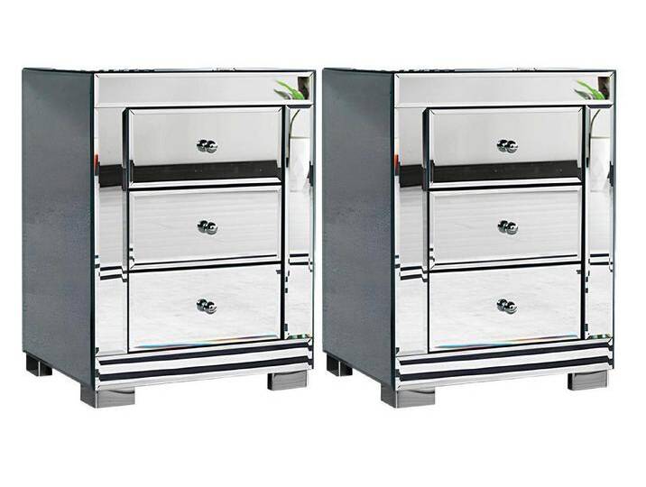 Xlmoebel Nachttisch Zimmer Silber 2x Nachttisch Set Design Nachtkommoden Möbel 2-teilig. (2x Nachttische), Hergestellt in Europa, silberfarben von OTTO