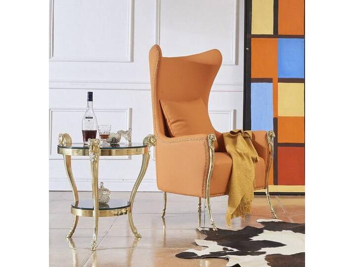 Xlmoebel Ohrensessel Lounge Sessel Polster Barstuhl Relax Club Cocktail Stühle Design Möbel (Sessel), Hergestellt in Europa, orange, Orange von OTTO