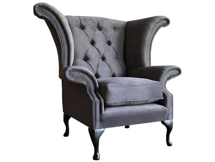 Xlmoebel Ohrensessel Neuer Ohrensessel im Fernseh-Design mit Chesterfield-Polsterung (Sessel), Hergestellt in Europa, grau von OTTO