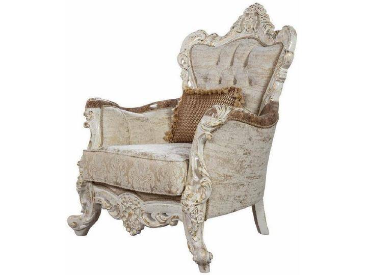 Xlmoebel Ohrensessel Thron Sessel Couch Möbel Einrichtung Lehnstuhl Stühle Samt Polster (Sessel), Hergestellt in Europa, beige von OTTO
