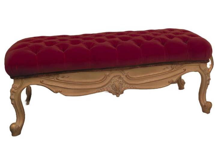 Xlmoebel Polsterbank Wohnzimmer Clubhocker Polsterstuhl mit Chesterfield-Stil (1-St., Hocker), Hergestellt in Europa, rot von OTTO