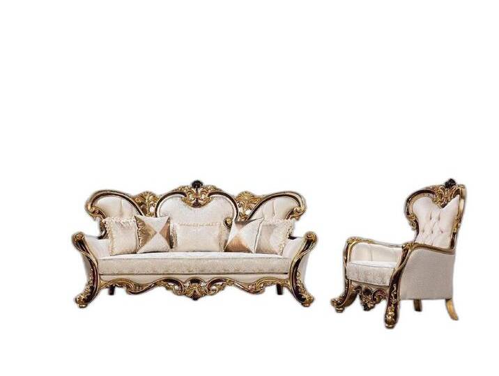 Xlmoebel Polstergarnitur Königliches Loungeset 3+1 Sitzer Klassischer Stil Luxus Wohnbereich, (2-tlg., Sofa 3 Sitzer / Sessel), Hergestellt in Europa von OTTO