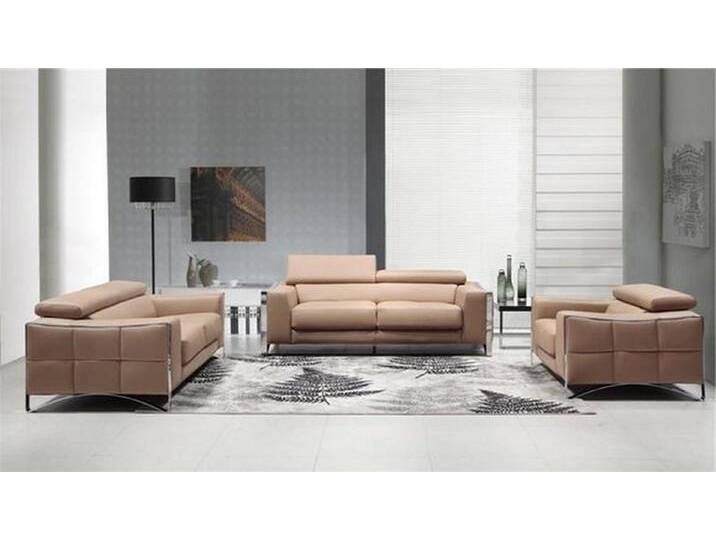 Xlmoebel Polstergarnitur Leder-Sofagarnitur 3+2 Sitze Polstersofa Set Couch, (3Sitzer + 2Sitzer 1504), Hergestellt in Europa, weiß von OTTO