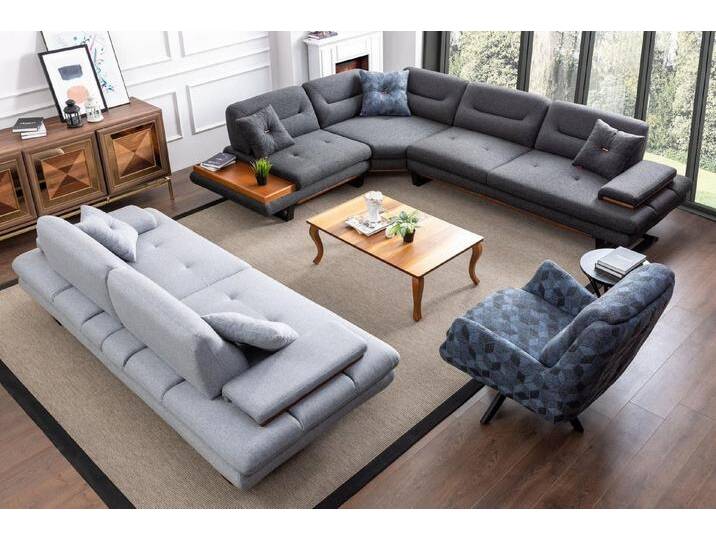 Xlmoebel Polstergarnitur Modernes 3-teiliges Wohnzimmer-Set mit Designer-Ecksofa in L-Form und, (3tlg.Wohnzimmer set (Ecksofa L-form +3+1Sitzer), Hergestellt in Europa von OTTO