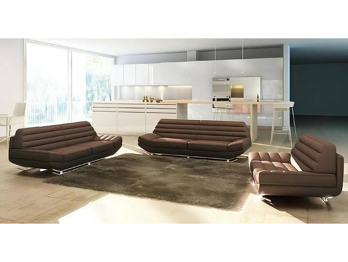 Xlmoebel Polstergarnitur Wohnzimmersofa-Set mit Polster aus Leder in Design-Couch 3+2 Garnitur, (3Sitzer + 2Sitzer 32er_3979_A), Hergestellt in Europa, braun von OTTO