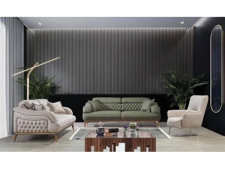 Xlmoebel Polstergarnitur Zeitgemäßes Wohnzimmer Set mit zwei Dreisitzer-Sofas, Designer-Sessel, (Wohnzimmer Set 3tlg (sofagarnitur 3+3+1 sitzer) von OTTO