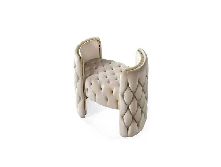 Xlmoebel Polsterhocker Neuer Design-Loungesessel mit gepolstertem Fuß für das Wohnzimmer (1 St., Loungesessel), Hergestellt in Europa, weiß von OTTO