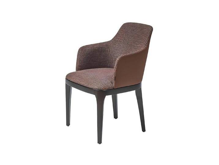 Xlmoebel Polsterstuhl Neuer gepolsterter Esszimmerstuhl mit Armlehnen im Design-Lounge-Stil. (1 St), Hergestellt in Europa, braun von OTTO